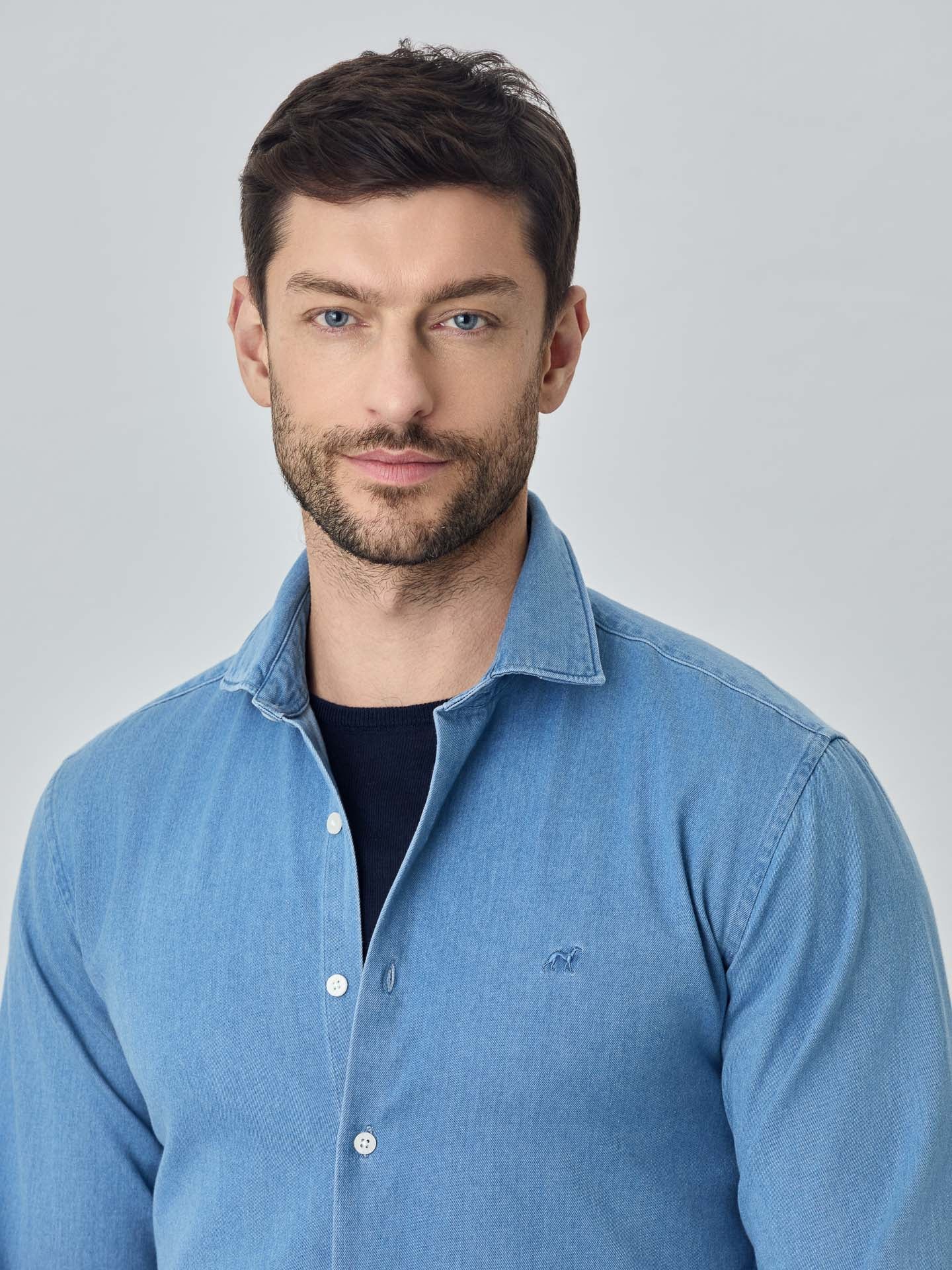 Slim fit denim shirt - Image 5