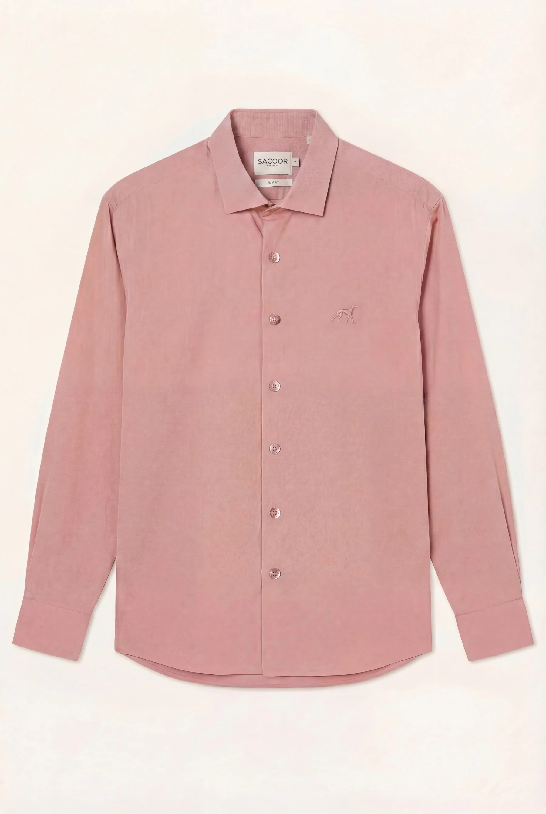 Slim Fit Overdyed Poplin Shirt With Open Collar - Image 5