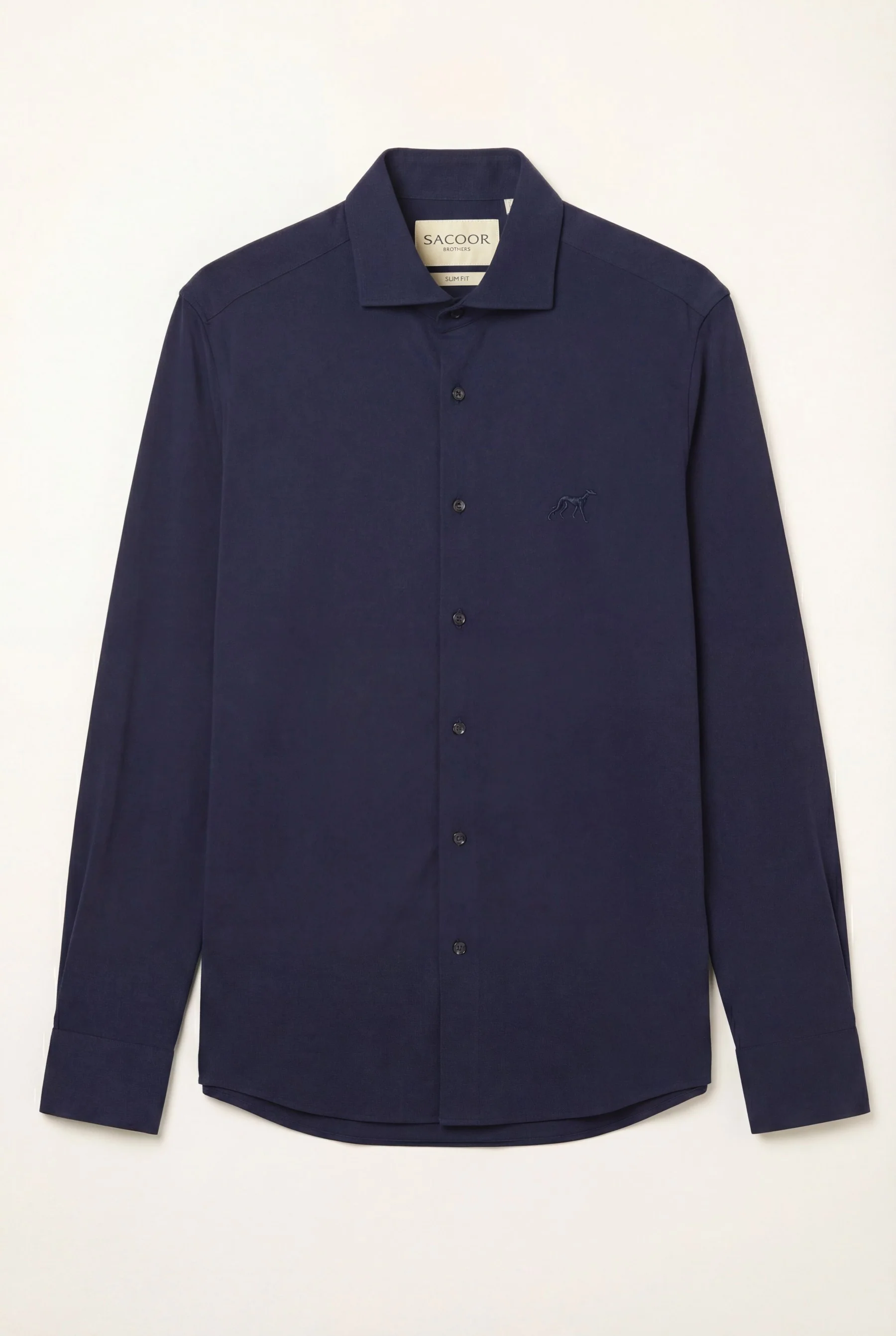 Slim Fit Piqué Shirt With Open Collar - Image 5