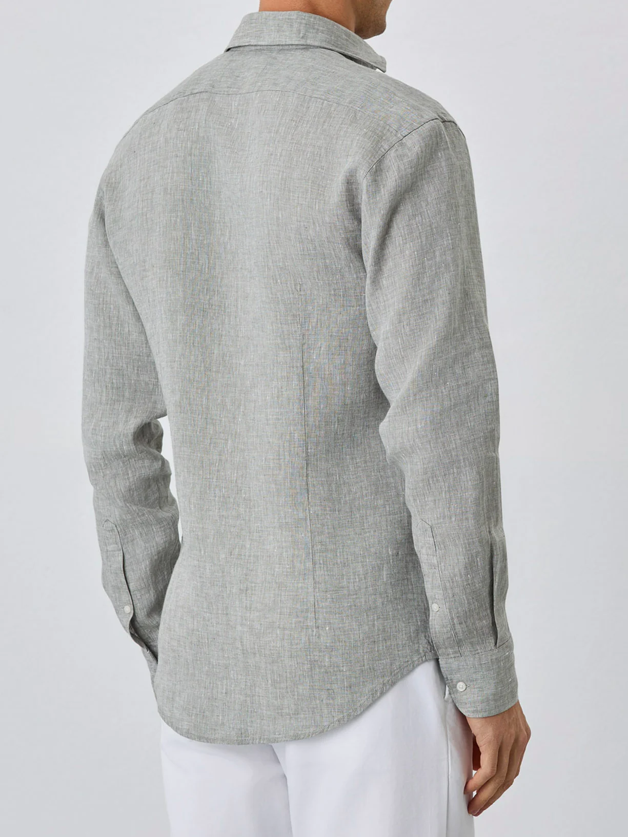 Slim Fit Shirt With Bristol Collar In Linen - Image 3
