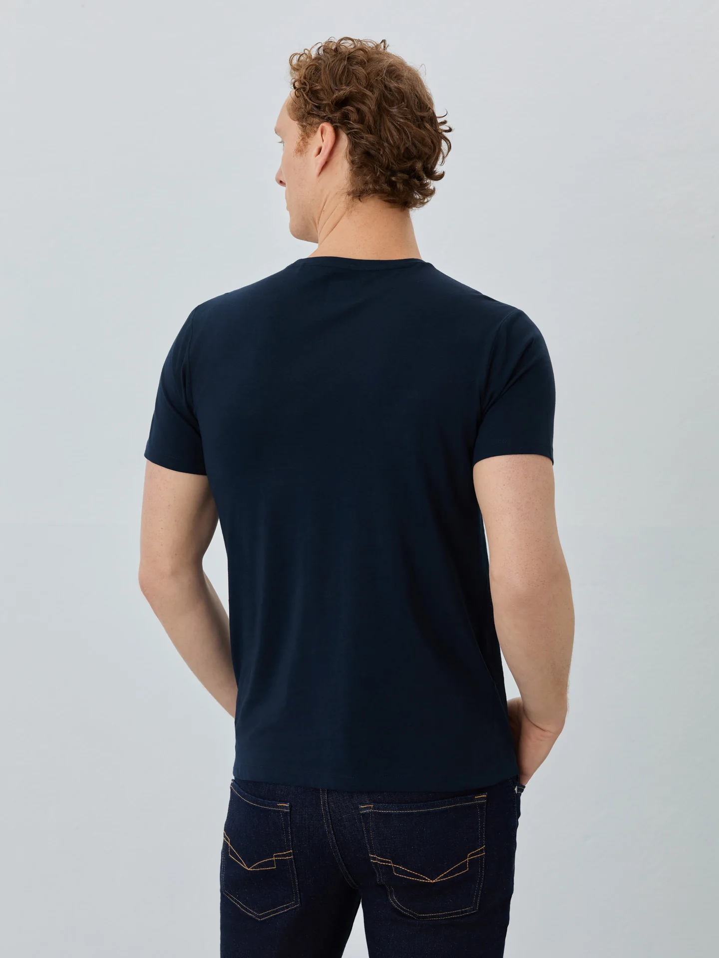 Slim Fit T-shirt With Round Neck In Organic Cotton Pack Of Two - Image 3